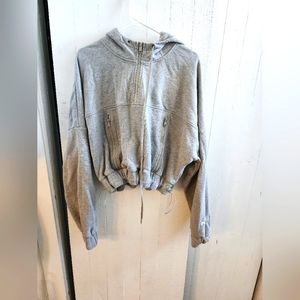 Heather gray Popflex hooded sweatshirt VERY GOOD condition